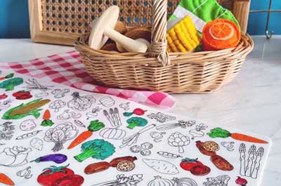LARGE PLACEMAT - BUSY DETECTIVE: VEGETABLES